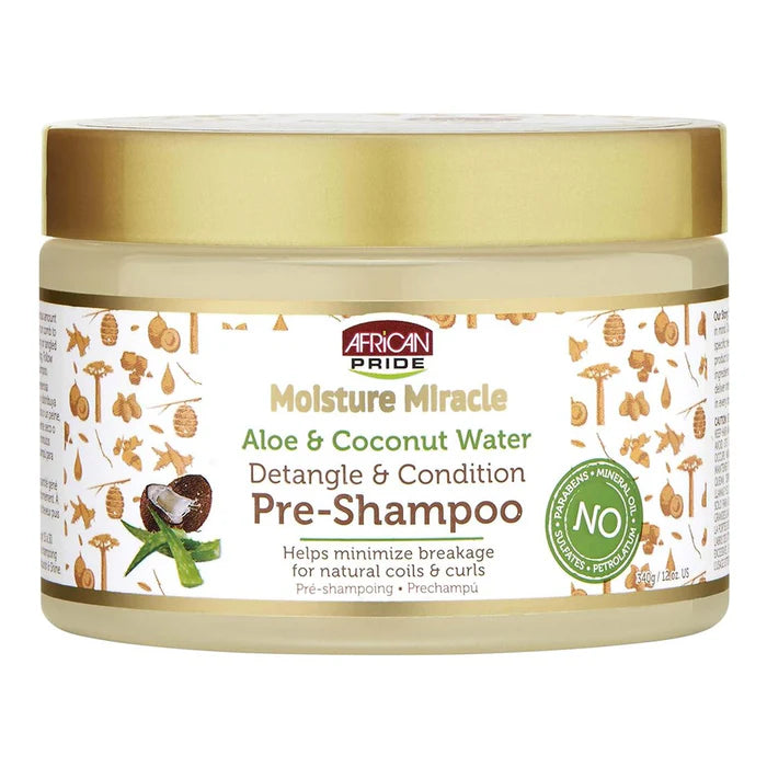 African Pride Moisture Miracle Aloe & Coconut Water Pre-Shampoo 12oz